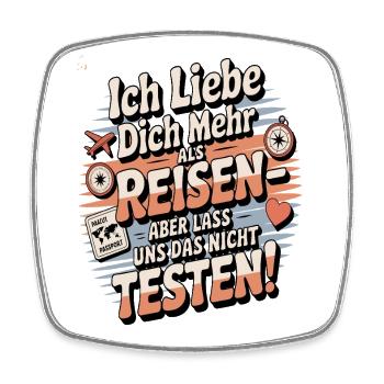 Ich Liebe Dich Mehr Als Reisen Humor - Viereckiger Kühlschrankmagnet - Weiß - Vorne