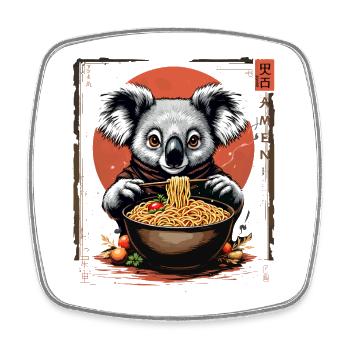 Koala Ramen Art Design - Square fridge magnet - white - Front