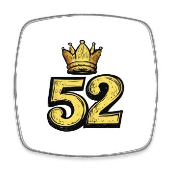 52 Number Krone - Square fridge magnet - white - Front