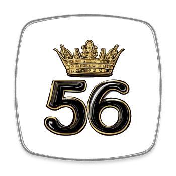 56 Nombre Couronne - Magnet carré - blanc - Devant