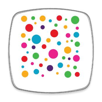 Spotty Spotted Colourful Polka Dot Kids - Square fridge magnet - white - Front