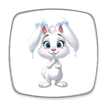 Eisbunny Kuschelcharme - Square fridge magnet - white - Front