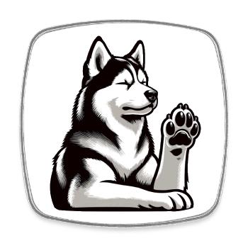 Husky Huskys Huskybesitzer Huskyhalter Huskyfan  - Viereckiger Kühlschrankmagnet - Weiß - Vorne