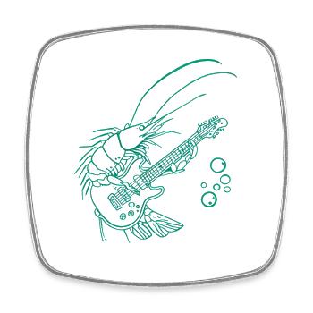 Drôle de crevette guitare électrique musique cadeau - Magnet carré - blanc - Devant