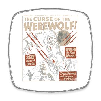 The Curse of the Werewolf Movie Poster Halloween - Square fridge magnet - white - Front