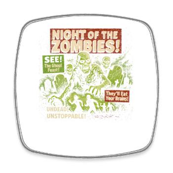 Night of the Zombies Movie Poster Halloween - Square fridge magnet - white - Front