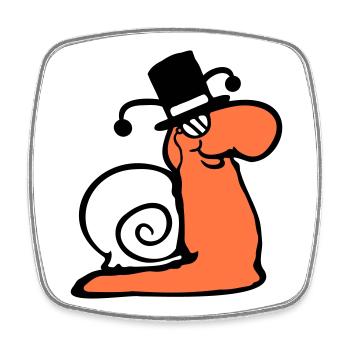 Mr Snail Sir Lord Rich Monocle Glasses Cylinder - Square fridge magnet - white - Front