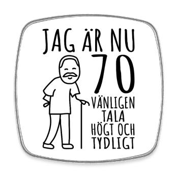 70th birthday gift 70th birthday gift for 70 year old man - Square fridge magnet - white - Front
