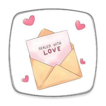 Anime Brief Herz – Sealed with Love Xmas - Viereckiger Kühlschrankmagnet - Weiß - Vorne