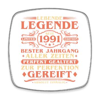 1991 Vintage Born Vintage 35th Birthday - Square fridge magnet - white - Front