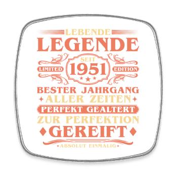 1951 Vintage Né Vintage 75ème Anniversaire - Magnet carré - blanc - Devant