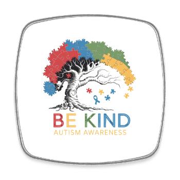 Be Kind Autism Bewusstsein Baum Puzzle - Viereckiger Kühlschrankmagnet - Weiß - Vorne