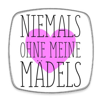 Meine Mädels Herz in Pink - Viereckiger Kühlschrankmagnet - Weiß - Vorne