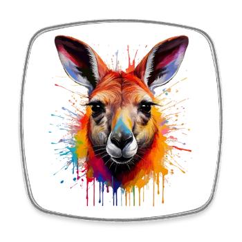 Kangaroo Color Explosion Portrait - Square fridge magnet - white - Front