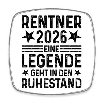 Pensioners 2026 A legend retires - Square fridge magnet - white - Front