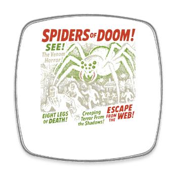 Spiders of Doom Movie Poster Vintage Halloween - Square fridge magnet - white - Front