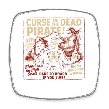 Curse of the Dead Pirate Movie Poster Halloween - Square fridge magnet - white - Front