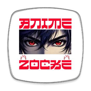 I don't just watch anime, sometimes I also play - Square fridge magnet - white - Front