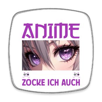 I don't just watch anime, sometimes I also play - Square fridge magnet - white - Front
