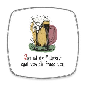 La bière est la réponse, quelle que soit la question - Magnet carré - blanc - Devant