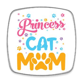 Ich will Katzenmama sein - Viereckiger Kühlschrankmagnet - Weiß - Vorne
