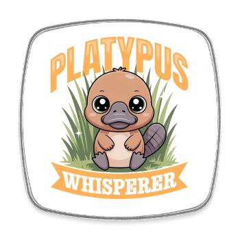Esthétique amusante Kawaii Platypus - Magnet carré - blanc - Devant