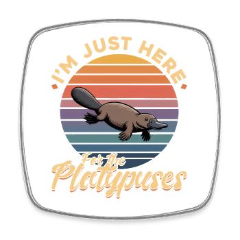 Esthétique amusante Kawaii Platypus - Magnet carré - blanc - Devant