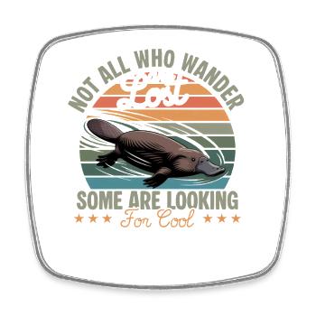 Funny aesthetic Kawaii Platypus - Viereckiger Kühlschrankmagnet - Weiß - Vorne