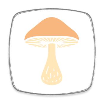 Mushroom Natural Illustration - Square fridge magnet - white - Front