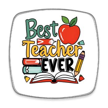 Best teacher ever - Square fridge magnet - white - Front