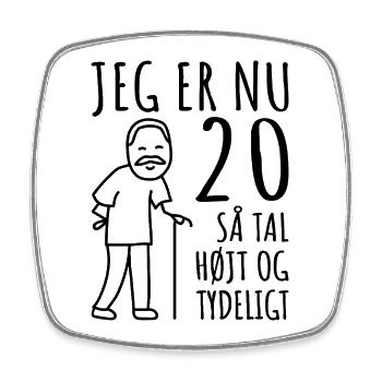 20. Geburtstag, 20 Jahre Mann, ich bin jetzt 20 - Viereckiger Kühlschrankmagnet - Weiß - Vorne