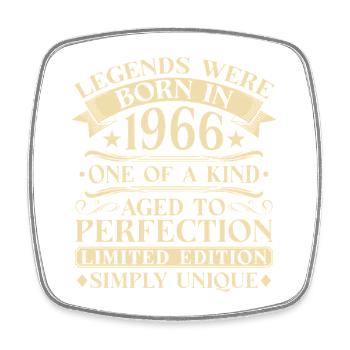 60ème Anniversaire Vintage 1966 - Magnet carré - blanc - Devant