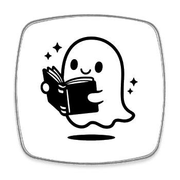Livre de dessin animé de lecture d’Halloween - Magnet carré - blanc - Devant