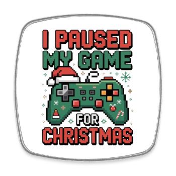 Christmas Gamer Fun Gaming Odds - Square fridge magnet - white - Front