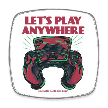 Retro-Design für Gamer - Viereckiger Kühlschrankmagnet - Weiß - Vorne