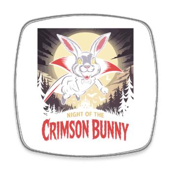 Night of the Crimson Bunny - Bunny Design - Square fridge magnet - white - Front