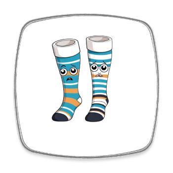 Funny Stripe Socks Faces - Square fridge magnet - white - Front