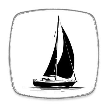 Sailboat Silhouette - Square fridge magnet - white - Front