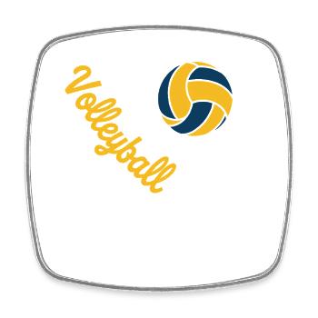 Volleyball Heart Volleyball Players - Square fridge magnet - white - Front