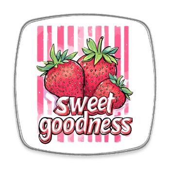 sweet goodness - erdbeere - Viereckiger Kühlschrankmagnet - Weiß - Vorne