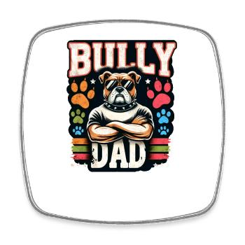Papa Bold Bulldog Graphique - Magnet carré - blanc - Devant