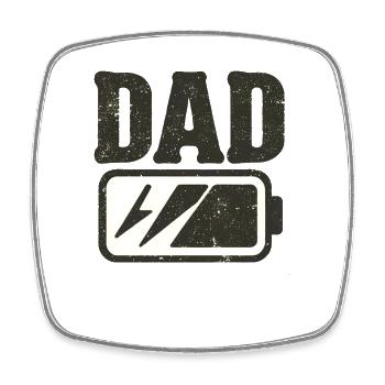 Icône de batterie de papa, père fatigué - Magnet carré - blanc - Devant