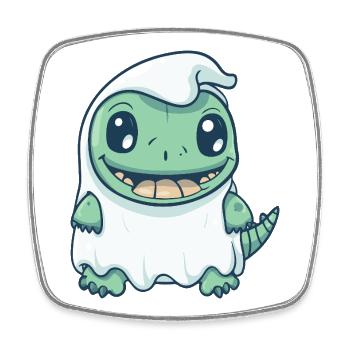 Alligator Halloween Geist - Viereckiger Kühlschrankmagnet - Weiß - Vorne