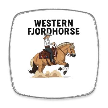 Western Fjord Horse Rider - Square fridge magnet - white - Front