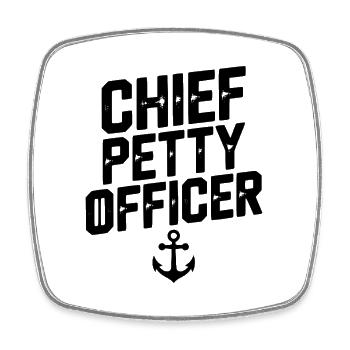 Chief Petty Officer - Square fridge magnet - white - Front