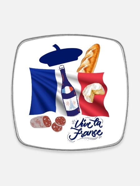 France, je suis Français, j'aime la France - Magnet carré - blanc