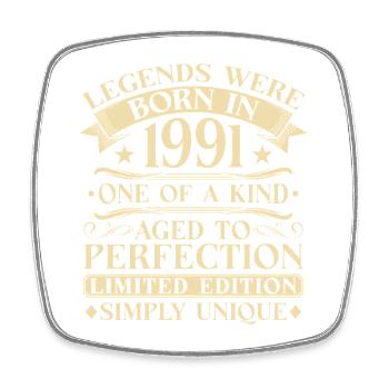 35th Birthday Vintage 1991 Vintage - Square fridge magnet - white - Front