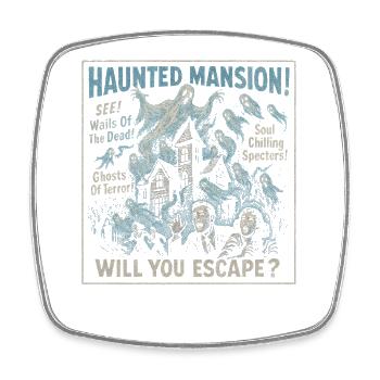Haunted Mansion Filmplakat Vintage Halloween - Viereckiger Kühlschrankmagnet - Weiß - Vorne