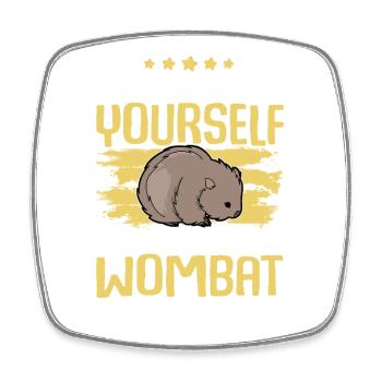 Wombat - Square fridge magnet - white - Front