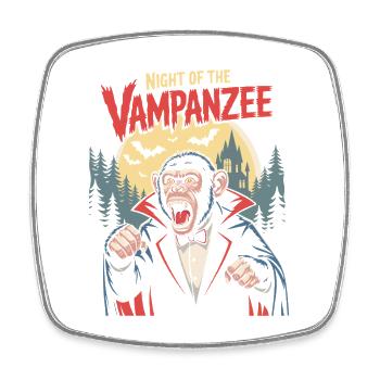Nuit du Chimpanzé Vampanzee pour Halloween - Magnet carré - blanc - Devant